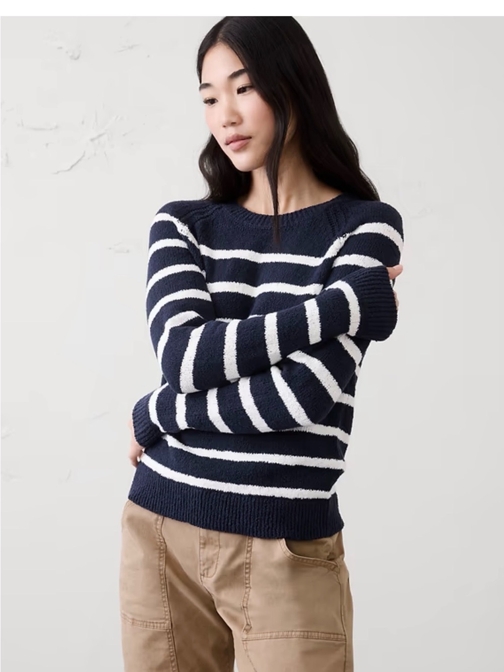 NWT Banana Republic Cotton Blend Striped Knit Sweater , size Small